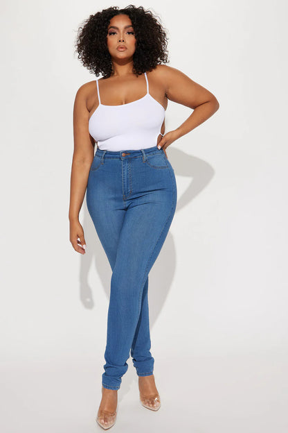 Mid Waist Skinny Jeans