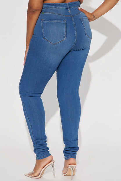 Mid Waist Skinny Jeans
