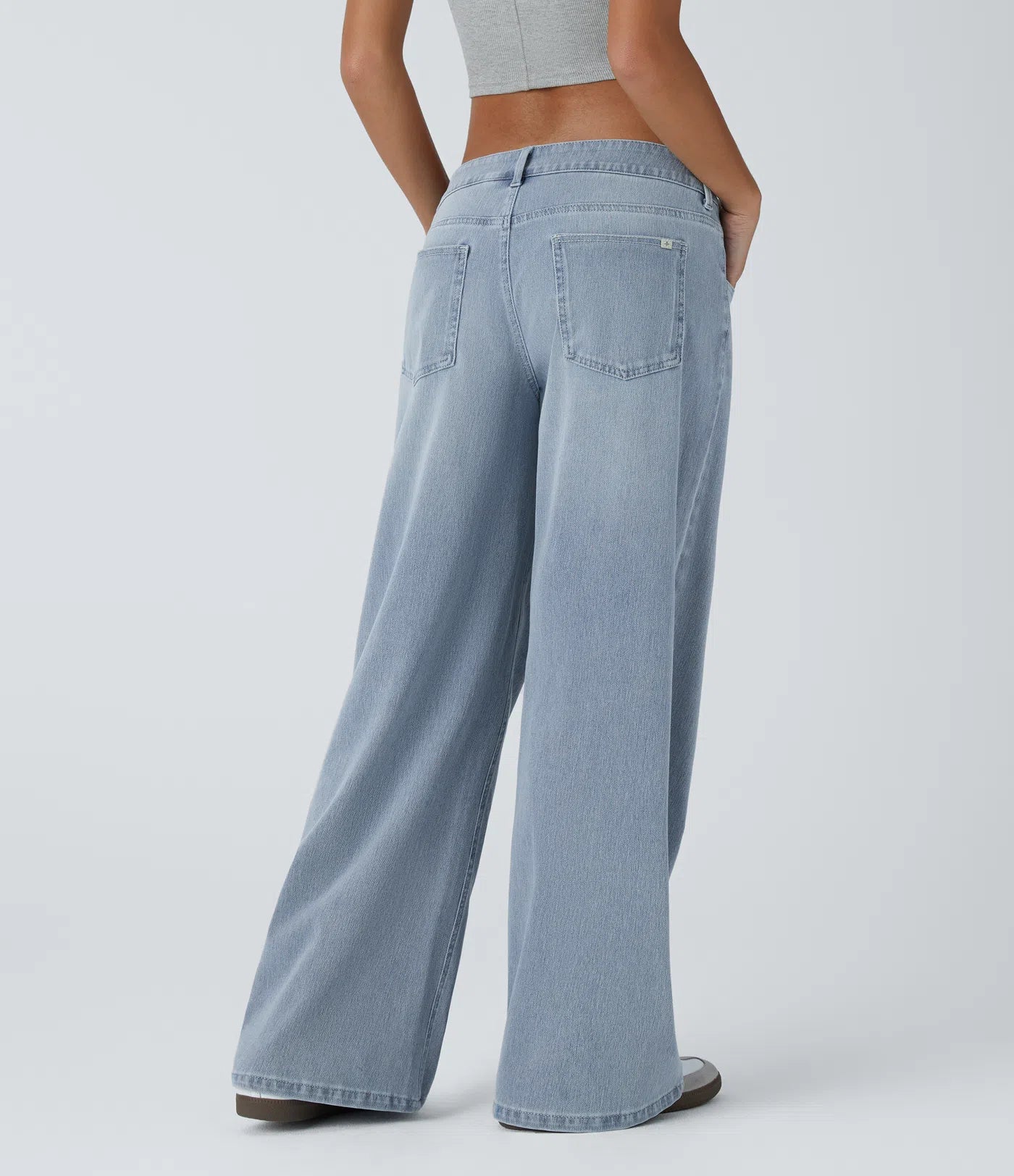 High Rise Crossover Baggy Jeans