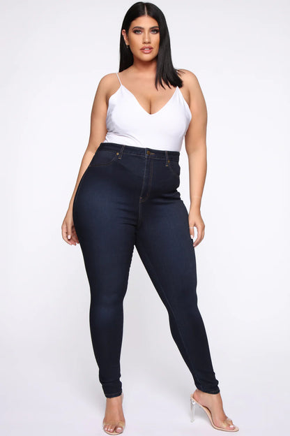 High Waist Stretch Skinny Denim Jeans