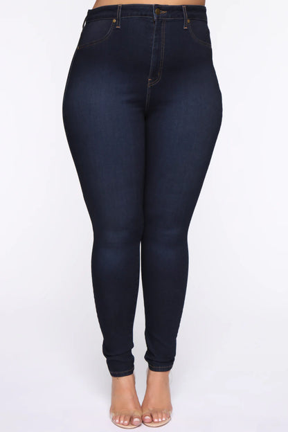 High Waist Stretch Skinny Denim Jeans