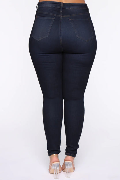 High Waist Stretch Skinny Denim Jeans