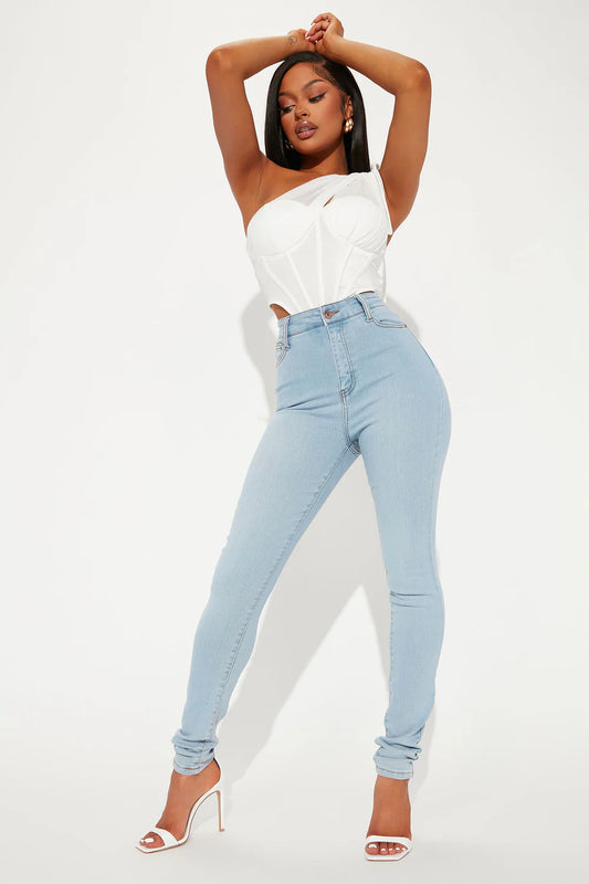 High-Waisted Stretch Skinny Jeans