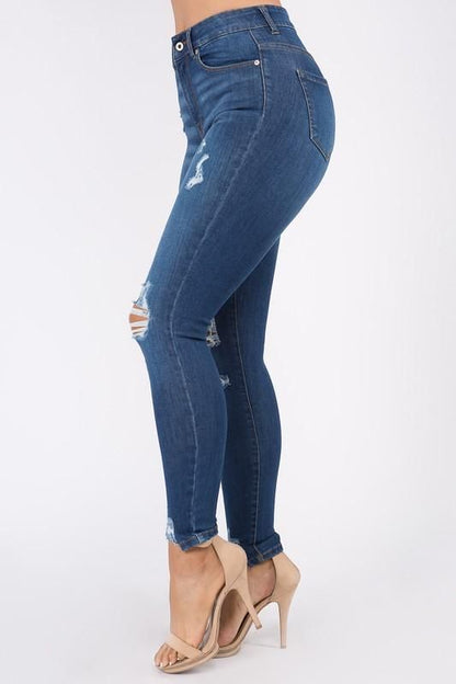 Ripped Blue Denim Jeans
