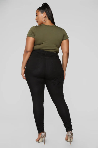 High Waist Stretch Skinny Denim Jeans
