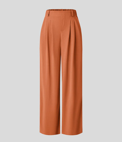 Solid Wide Leg Pants For Woman Work Business