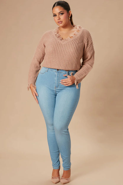 High Waist Stretch Skinny Denim Jeans