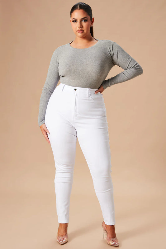 High Waist Stretch Skinny Denim Jeans