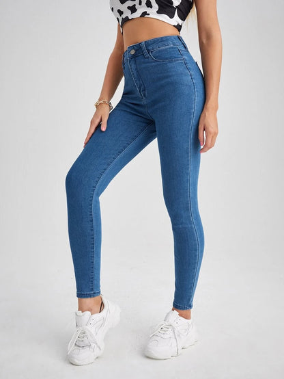 High Rise Skinny Jeans with Slim Fit