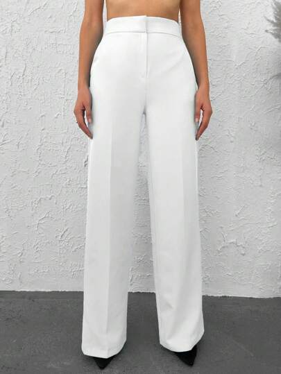 Hose mit hoher Taille und weitem Bein