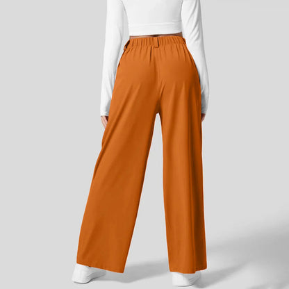 Solid Wide Leg Pants For Woman Work Business