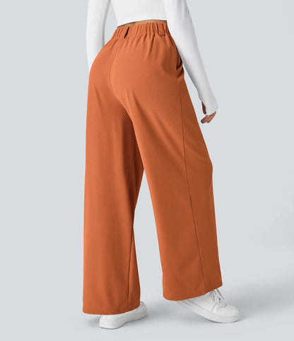 Solid Wide Leg Pants For Woman Work Business