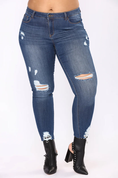 Ripped Blue Denim Jeans