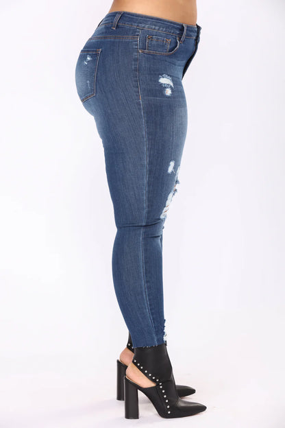 Ripped Blue Denim Jeans