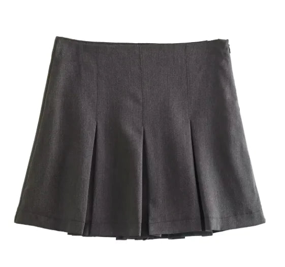 High Waist Pleated Mini Skirt