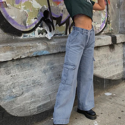 High Waist  Straight Denim Pants