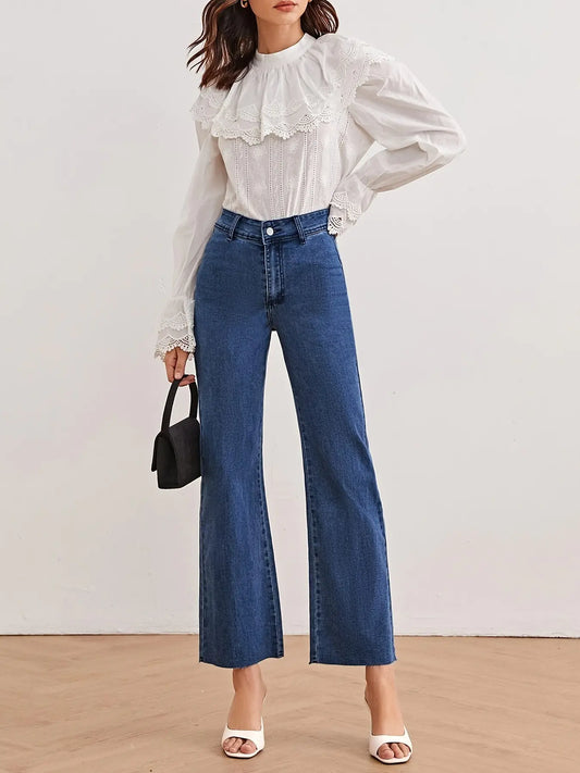 Loose Fit Wide Leg High Waist Denim