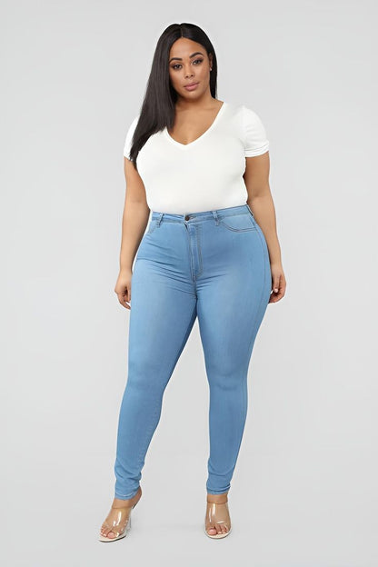 High Waist Stretch Skinny Denim Jeans
