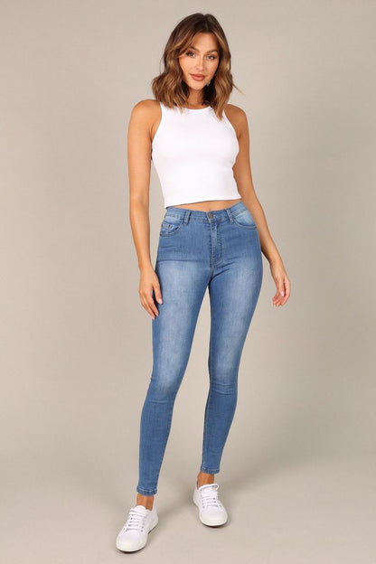 High Waist Skinny Denim Jeans