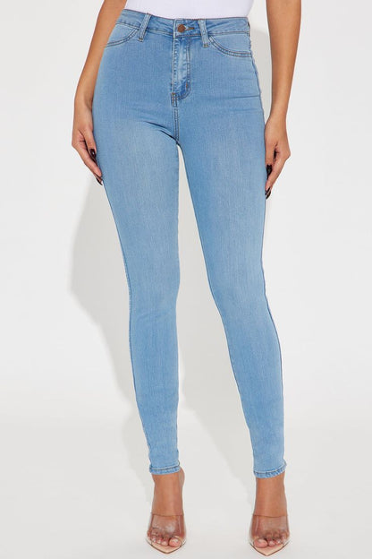 Mid Waist Skinny Jeans