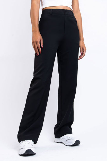 Hose mit hoher Taille und weitem Bein