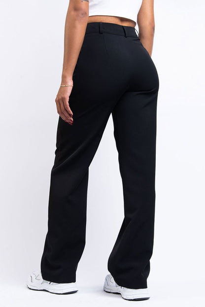 Hose mit hoher Taille und weitem Bein