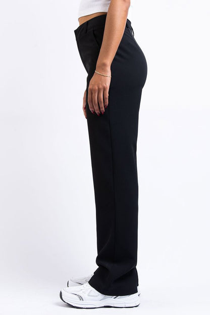 Hose mit hoher Taille und weitem Bein