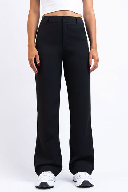 Hose mit hoher Taille und weitem Bein