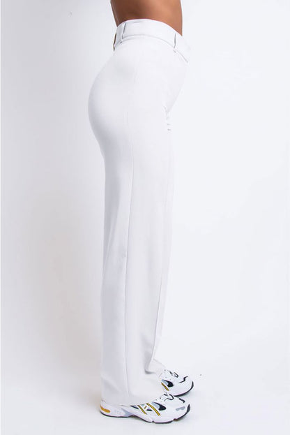 Hose mit hoher Taille und weitem Bein