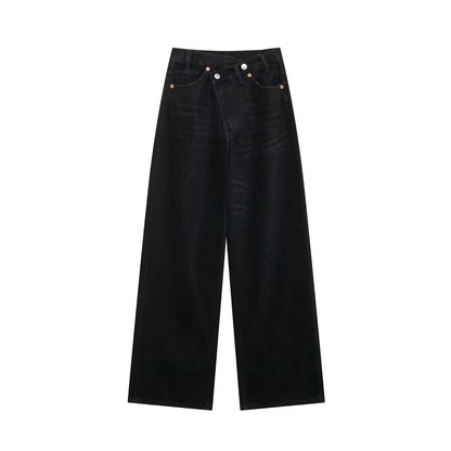 High Rise Crossover Baggy Jeans